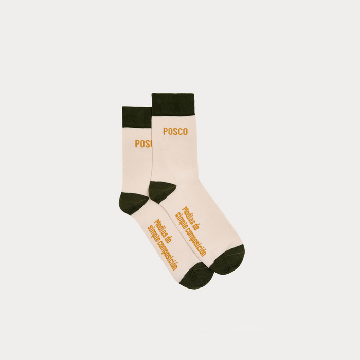 Simple Composition Green / Beige Socks