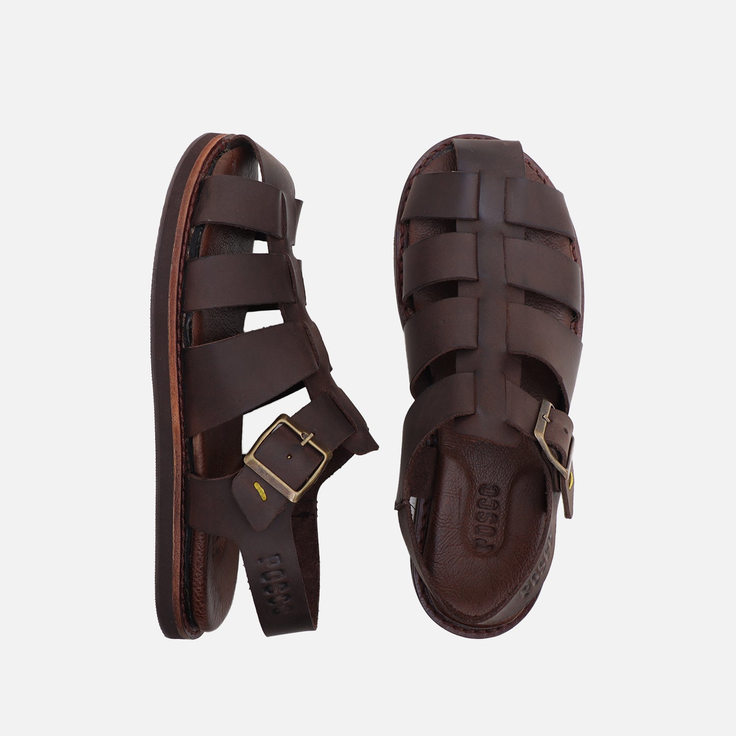 Sandalia Orilla Mujer Cuero Marrón