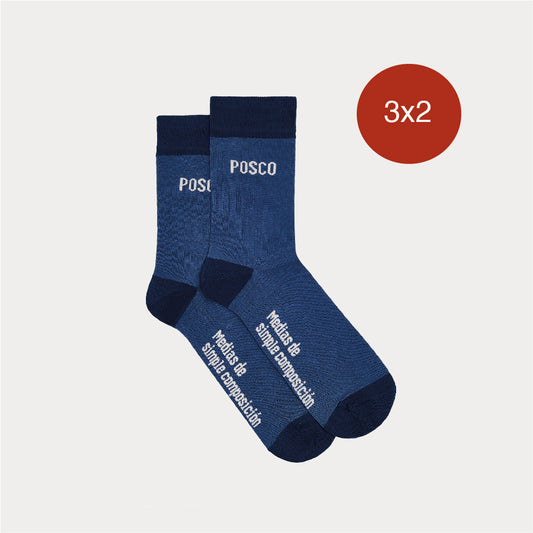 Medias De Simple Composición Azul