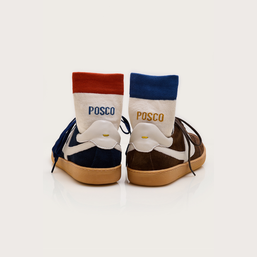 Medias De Simple Composición Azul / Beige