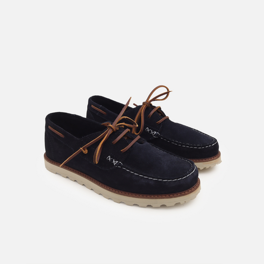 Power Blue Suede Boat Shoes