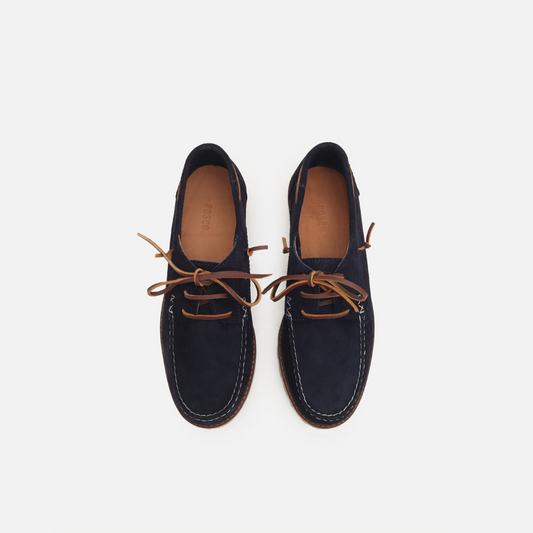 Power Blue Suede Boat Shoes