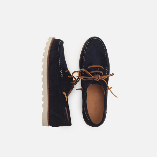 Power Blue Suede Boat Shoes