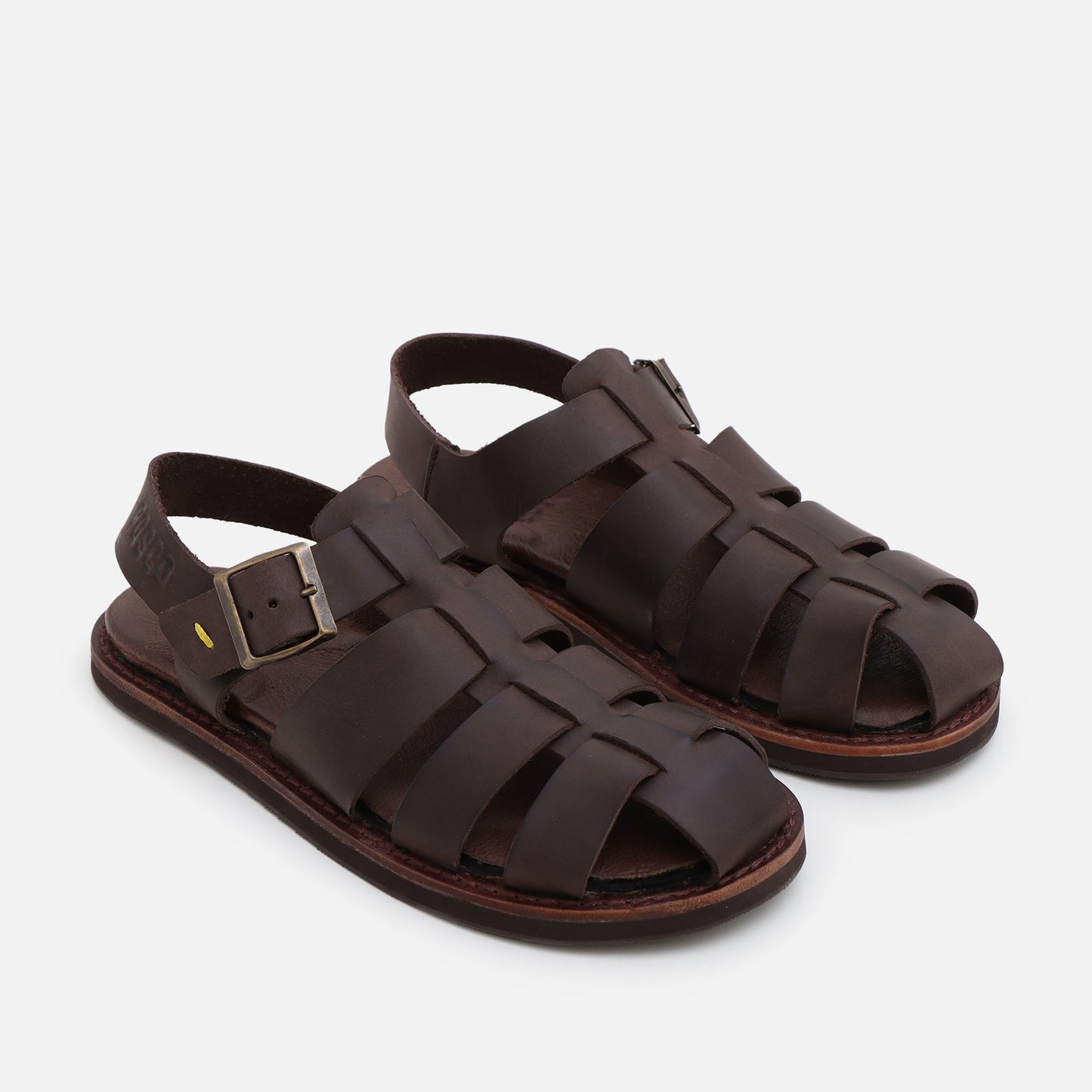 Sandalia Orilla Mujer Cuero Marrón