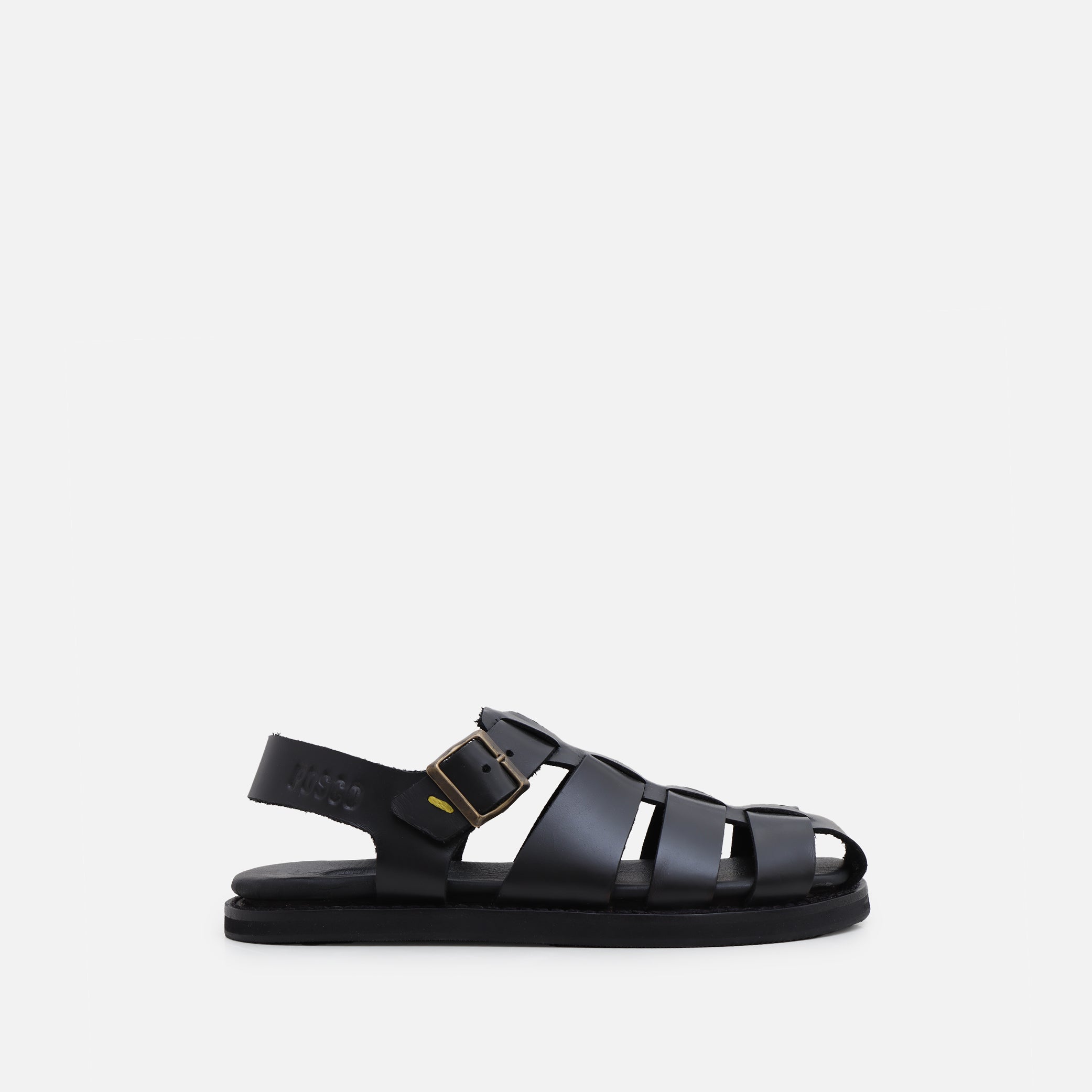 Sandalia Orilla Mujer Cuero Negro