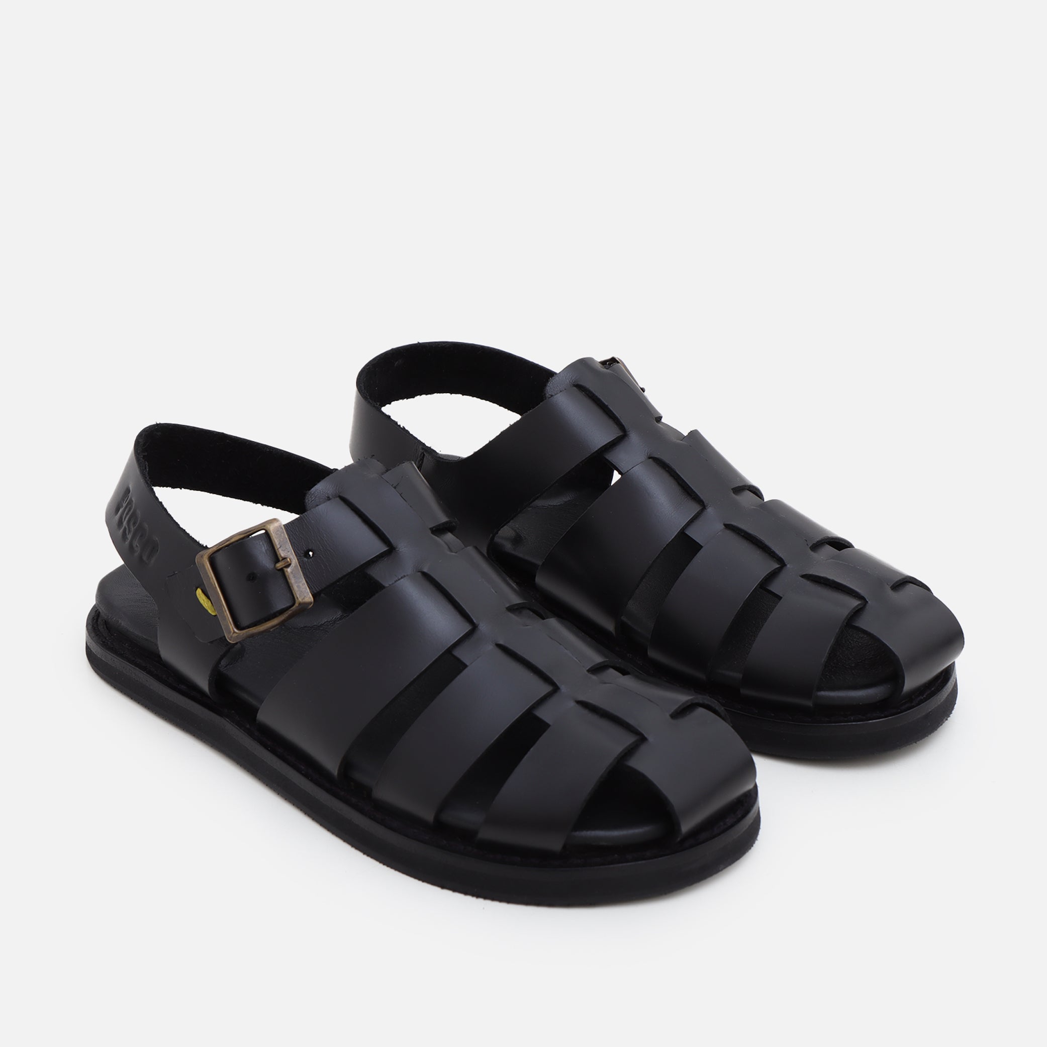 Sandalia Orilla Mujer Cuero Negro