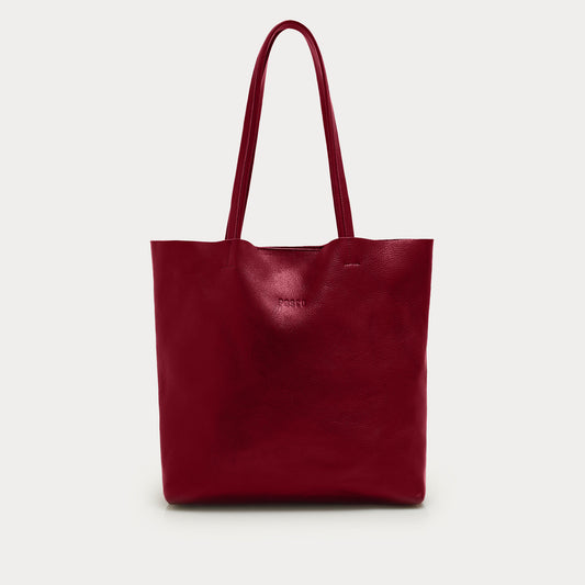 Mini Tote Bag Cuero Rojo