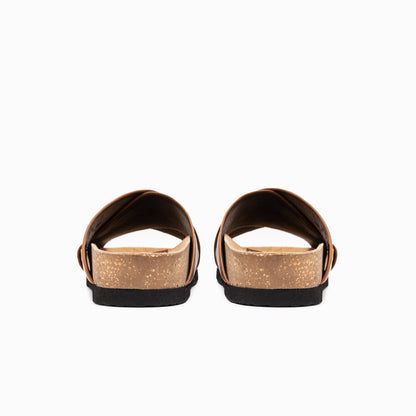 Chancla Chunky Mujer Cuero Marrón