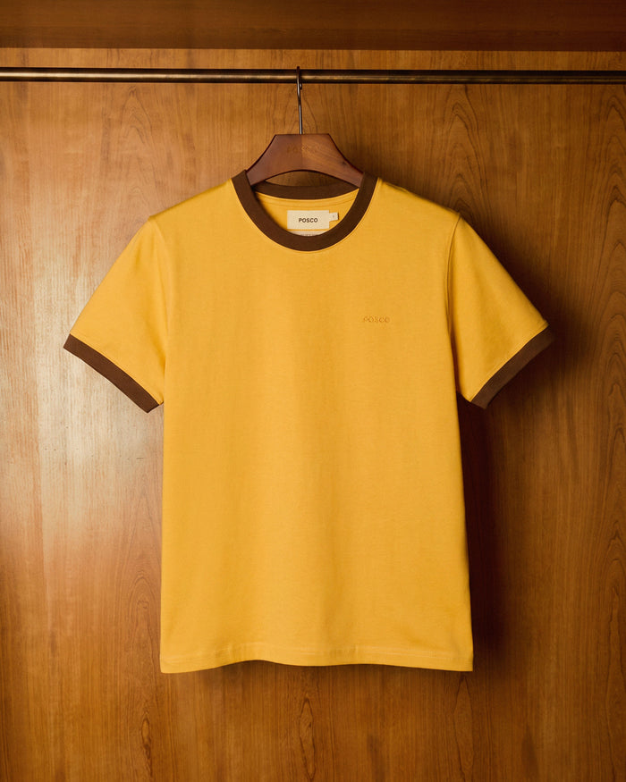 Remera Ringer Tee Mostaza Marrón