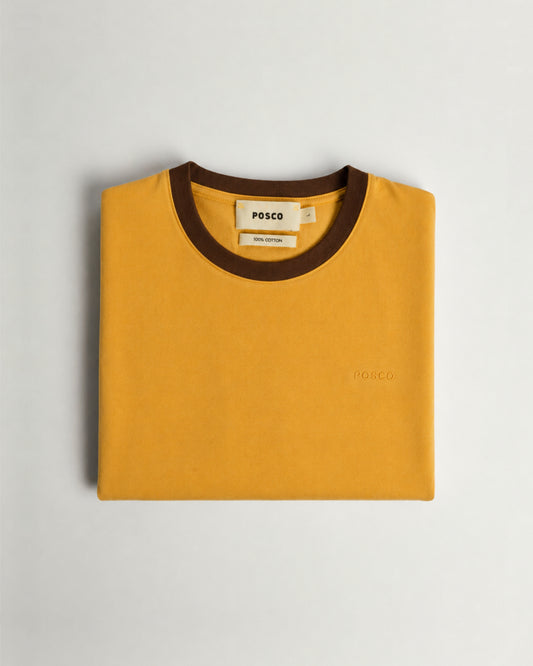 Remera Ringer Mostaza